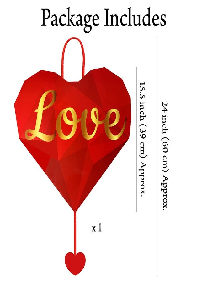 AMFIN® Red Heart Pinata, 24 Inch, Valentine's Day, Wedding, Anniversary, Engagement, Bridal Shower, Baby Festival - Image 2